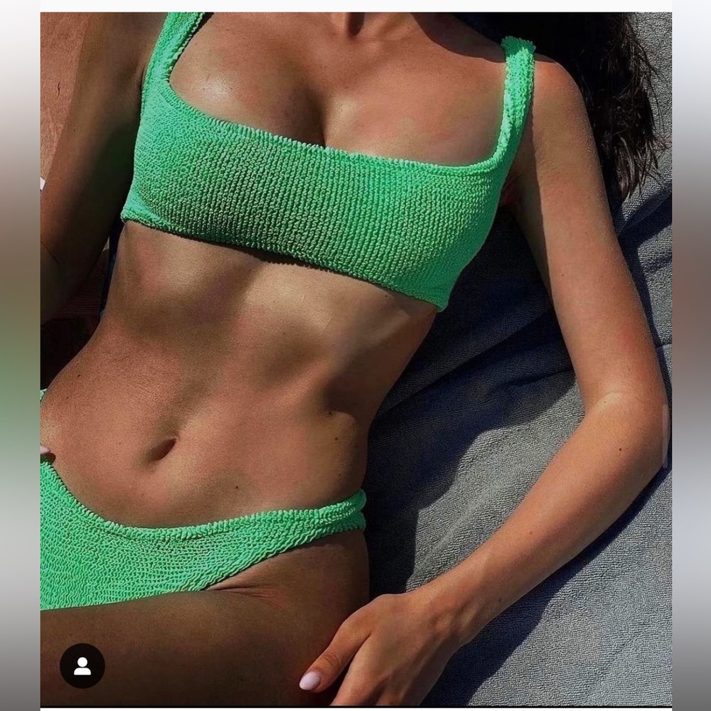 Hunza G Lime Xandra Bikini SET One Size Neon Green